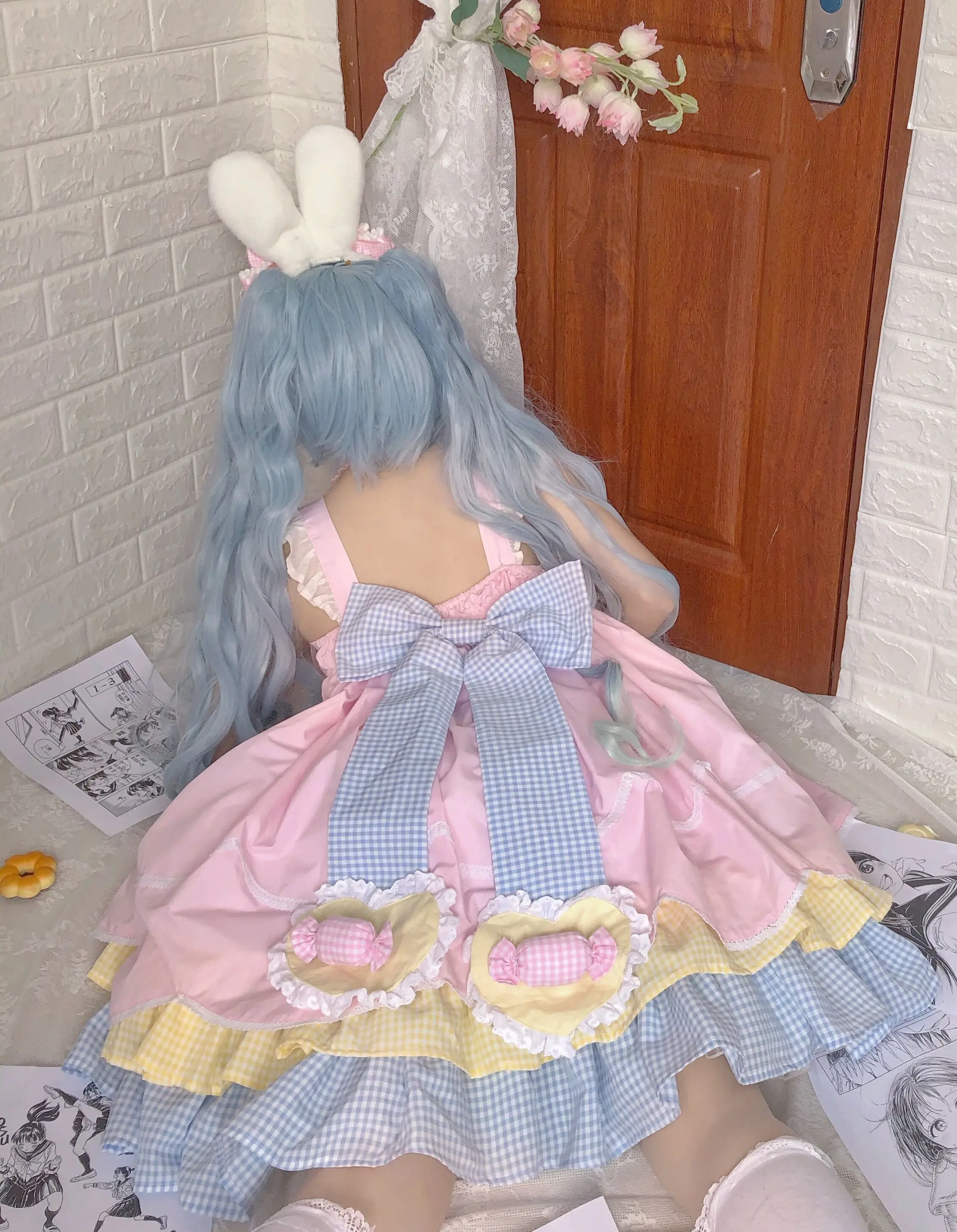 Robe Lolita à bretelles, Design Original, mignon, mignon, kawaii, été