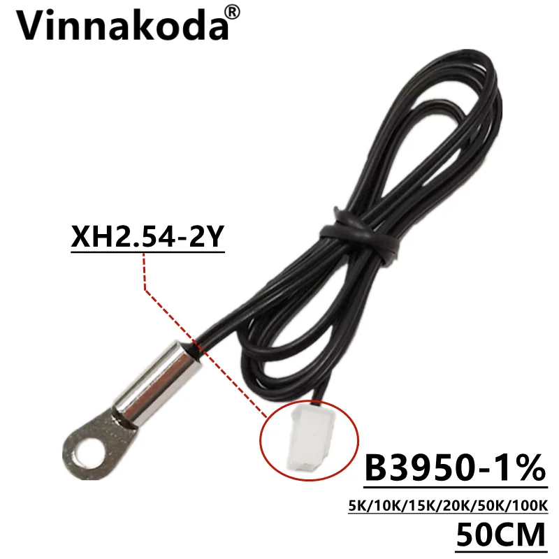 Sonde de température fixe à surface figurée, thermistance NTC, sonde à coefficient de température négatif, 5 K, 10 K, 15 K, 20 K, 50 K, 100K, 50cm,