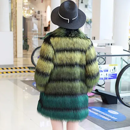 Top brand collar Women Suit Gradient color Fox Fur Coat N49  high quality