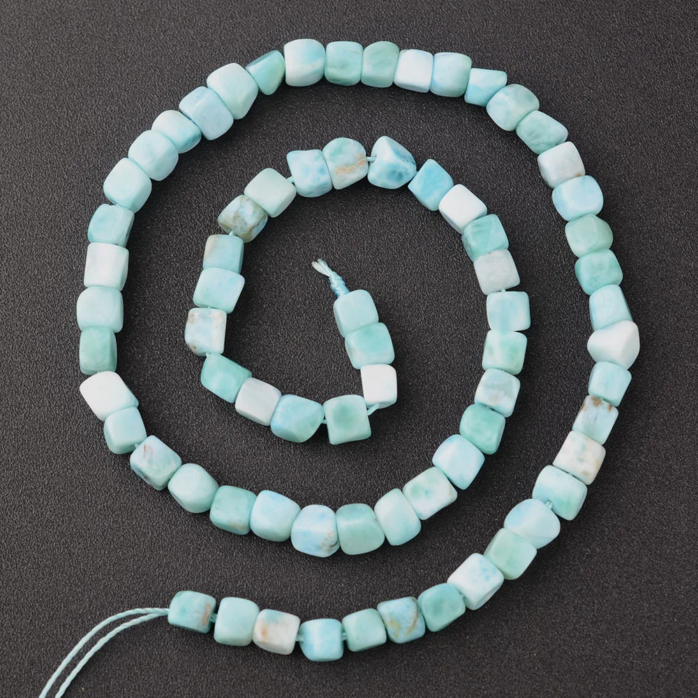 

1 strand AA+ Natural 5-6mm larimar square strand loose stone beads 15.5 Inch