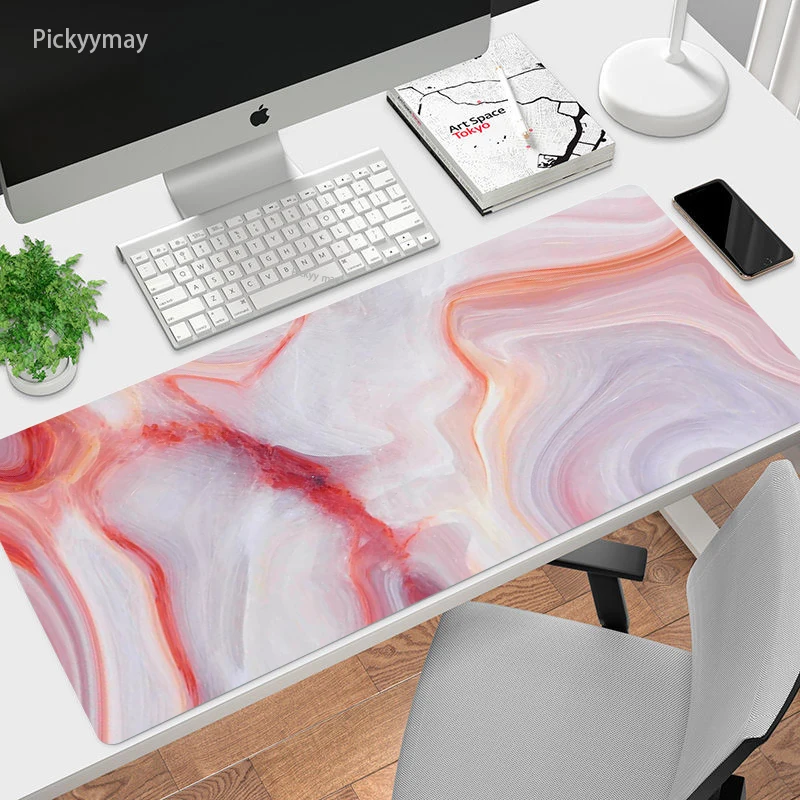 Marble Pattern Gaming Mouse Pad Rubber GamerTable Computer Large Mousepad Mause Mat XXL Keyboard Desk Mats Locking Edge 90x40