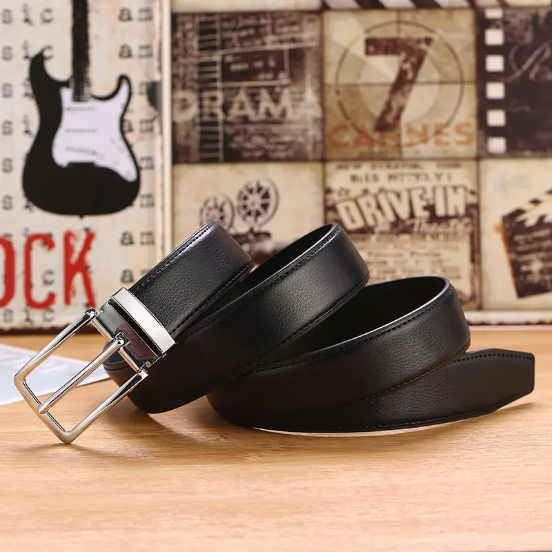 Men Leather Stone Pattern Pin Buckle Belt Fashion Design Leather Casual Belt 2021 Fashion All-Match Classic Korean Trouser Belt