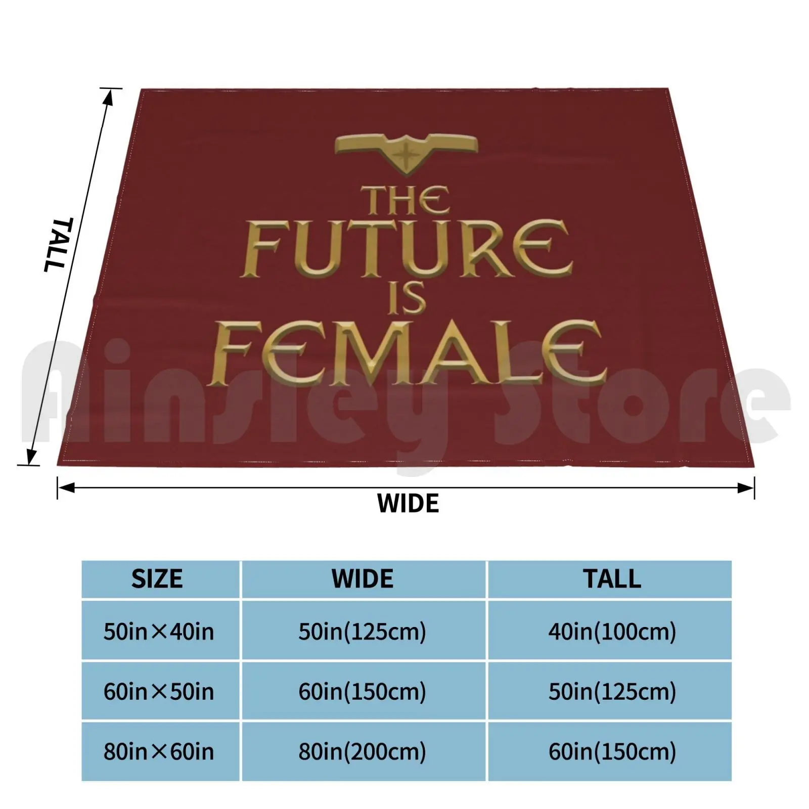 Blanket The Future Is Female ( Woman Of Wonder Version ) 1431 Justice Womens Wonder The Future