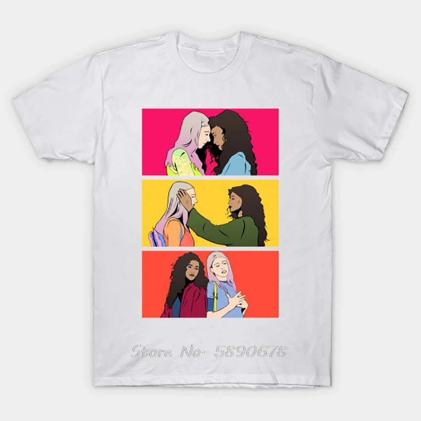 Rue And Jules T - Shirt Euphoria T Shirt Rue Jules Random Cute Colorful Character Love Tv Shows Pink Tv tees