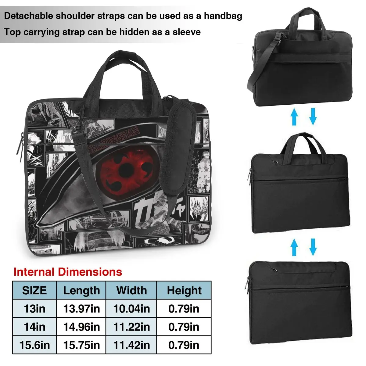 Anime Laptop Bag Case Protective Vintage Computer Bag Bicycle Crossbody Laptop Pouch