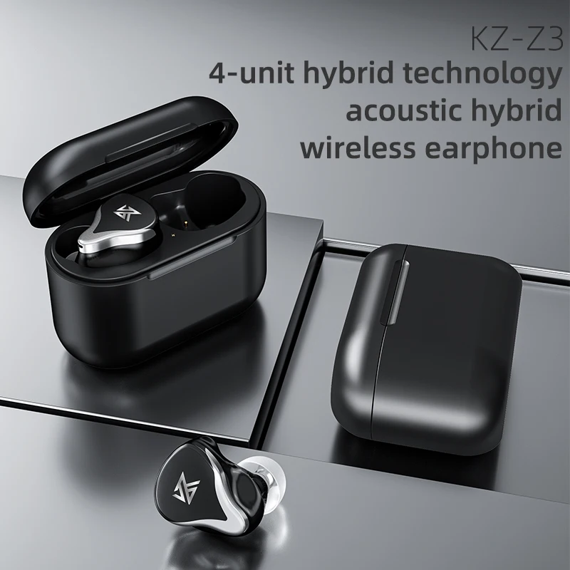 KZ Z3 TWS Bluetooth-compatible Earphones Type-C Charging Box Wireless HIFI Touch Control Noise Cancelling Earbuds Headphone