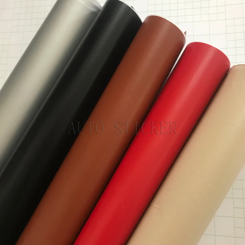 

Premium Brown Leather Pattern PVC Adhesive Vinyl Film Stickers For Auto Car Body Internal Decoration Vinyl Wrap Car leather film