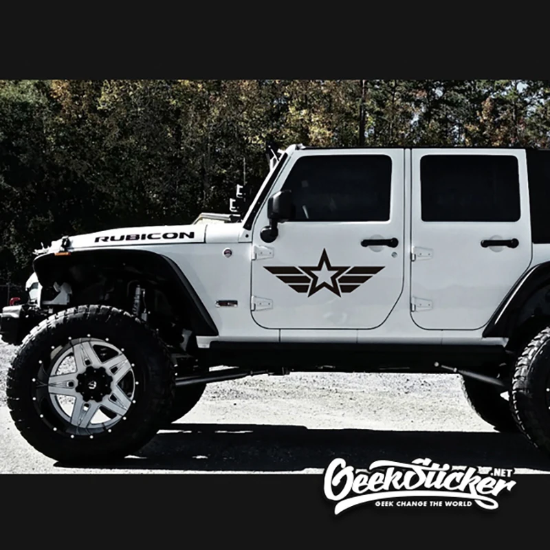 

Водонепроницаемая Светоотражающая Виниловая наклейка для Jeep Cherokee Wrangler Renegade, 2 шт.