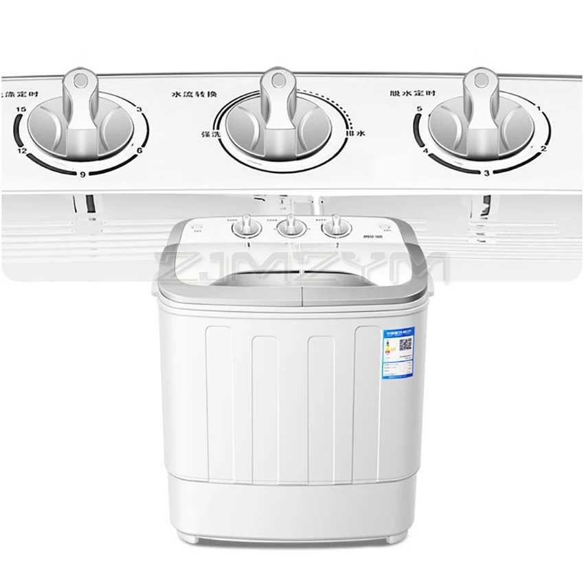 5kg doppia canna semiautomatica piccola lavatrice rondella domestica controllo meccanico rondella multifunzione a botte domestica