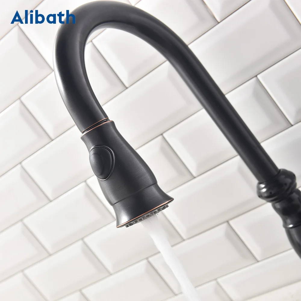 Black Kitchen Faucets Pull Out Kitchen Sink Mixer Tap Single Lever Water Mixer Tap Crane For Kitchen 360 Rotation Mixer
