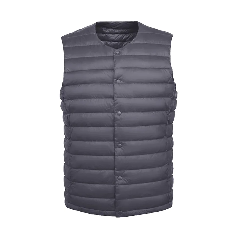 Men 90% White Down Vest Man's Clothing Ultra Light Down Waistcoat Portable Sleeveless Coat Man Winter Round Collar Warm Liner