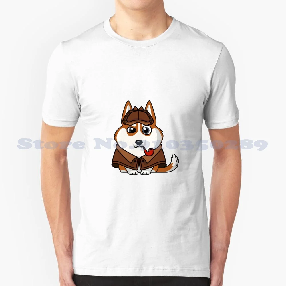 Crypto Puppy Sherlock 100% Cotton T-Shirt Tron Kids Cuty Dog Puppy Holmes Smart Intelligent Investigator England Children Funny