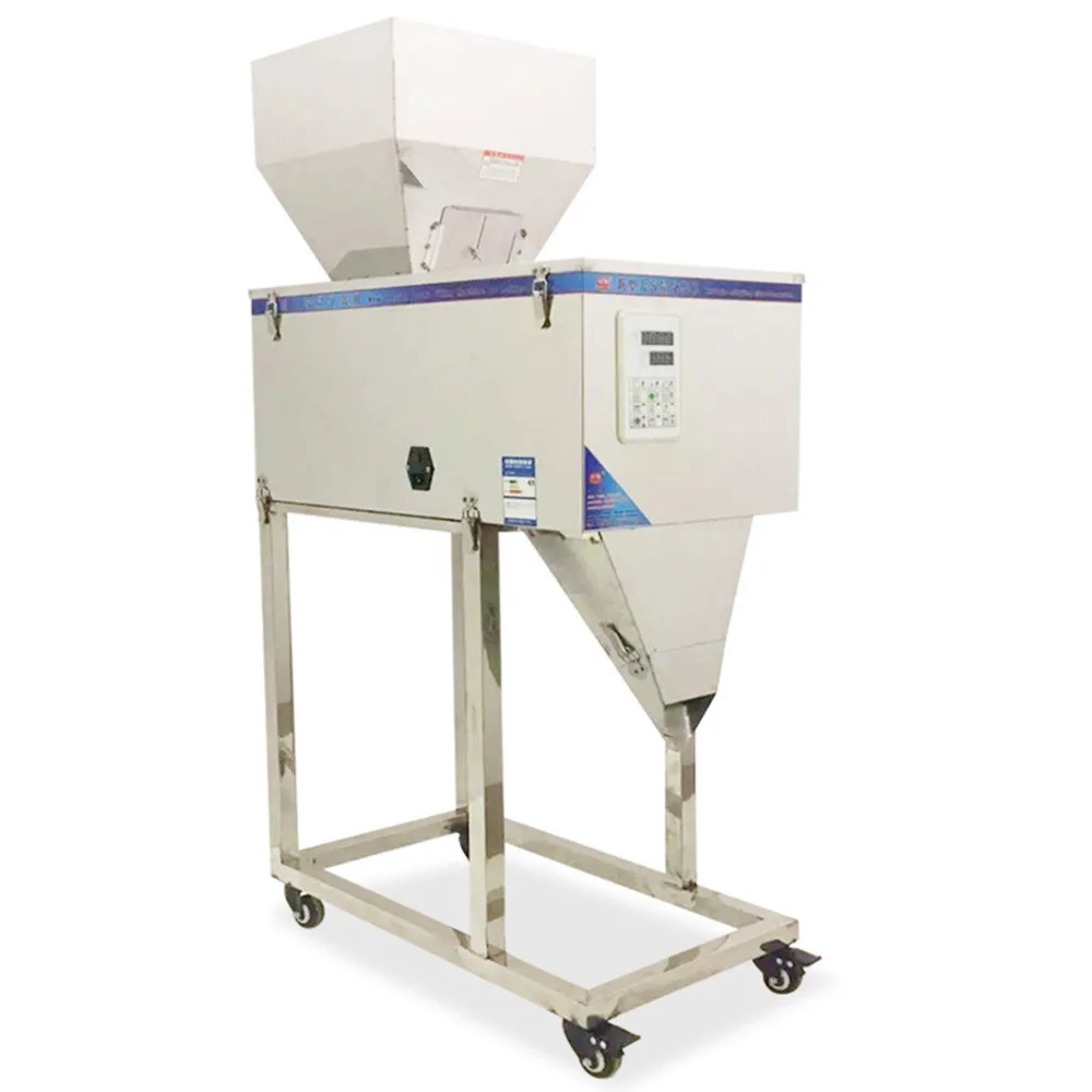 Máquina de llenado de granos de arroz, grano de arroz, polvo de gránulos de frutas secas, gran capacidad de pesaje, 25-5000 gramos