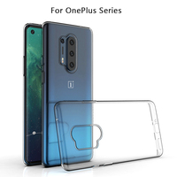 For OnePlus 8T 8 7 7T Pro 6T 6 5T Slim Crystal Clear Transparent Soft TPU Back Case Protection Skin Camera Protect Cover