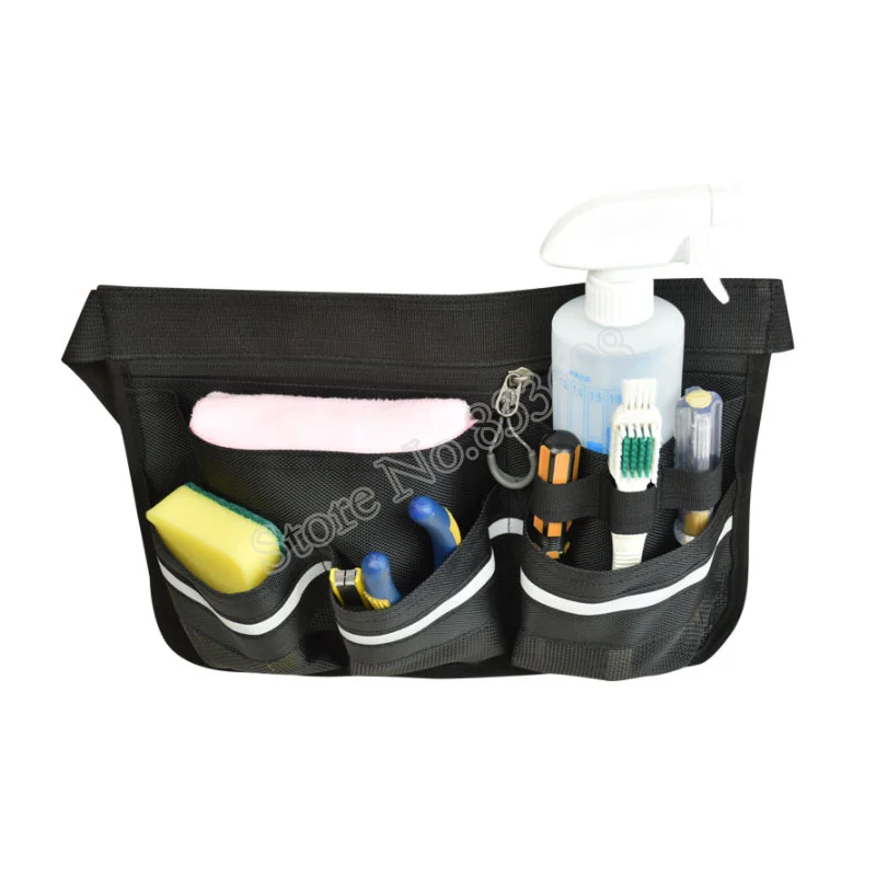 Cleaning Tool Storage Bag Hotel Restaurant KTV Multi Pockets Waist Bag Garden Tool Organizer with Adjustable Belt