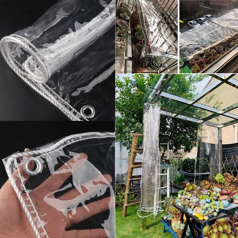 Bâche en PVC Transparent 0.35mm 99.9%, bâche en tissu imperméable pour balcon, jardin, plantes succulentes, couverture claire imperméable