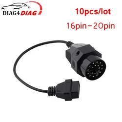 10pcs/lot 20Pin to OBD2 16Pin Female Connector OBD2 Diagnostic Adapter OBDII Cable 20 Pin to 16 Pin