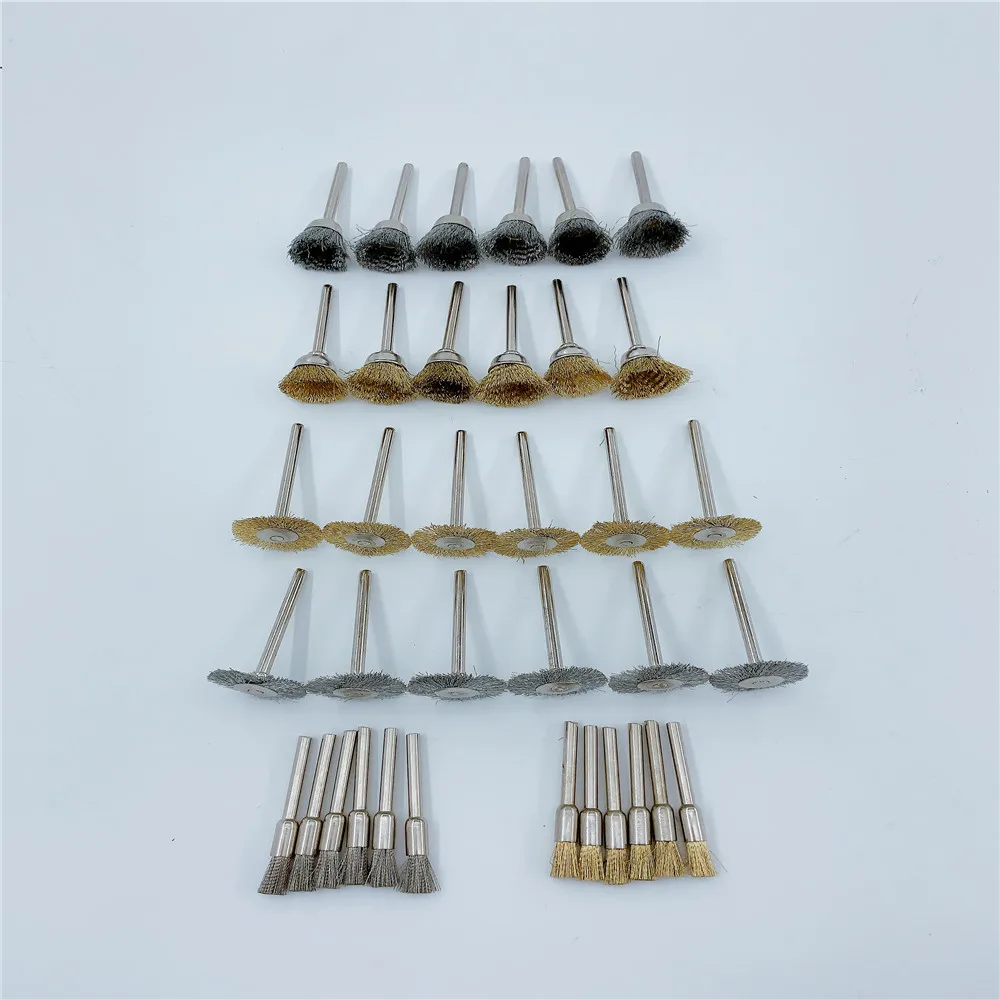 100 Buah/144 Buah Sikat Abrasif Dremel Aksesori Set Roda Pemoles Cocok untuk Alat Putar Dremel Bentuk T 22*2.35Mm