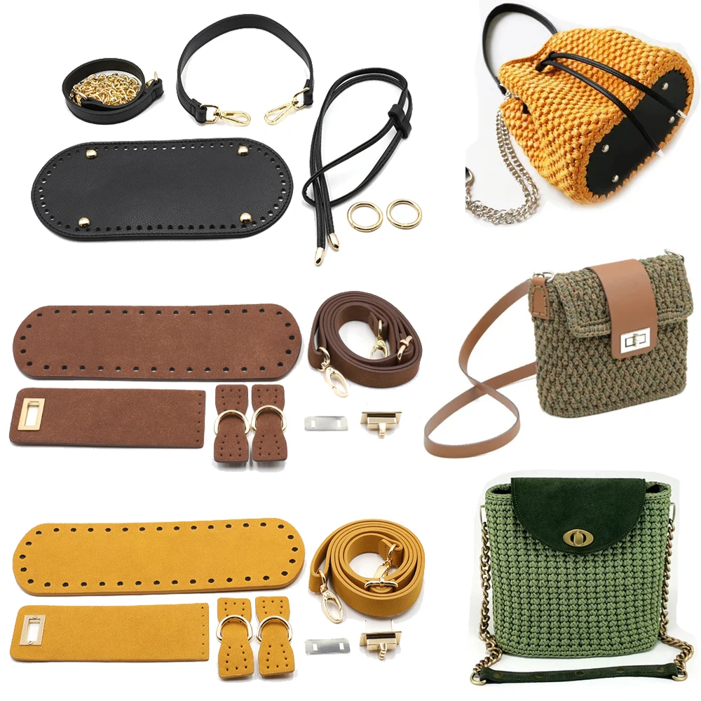 Ensemble de sac à main fait main pour femme, fond de sac en cuir avec matériel, accessoires GT, sac à main, sangles d\'épaule, sac à dos bricolage, 1