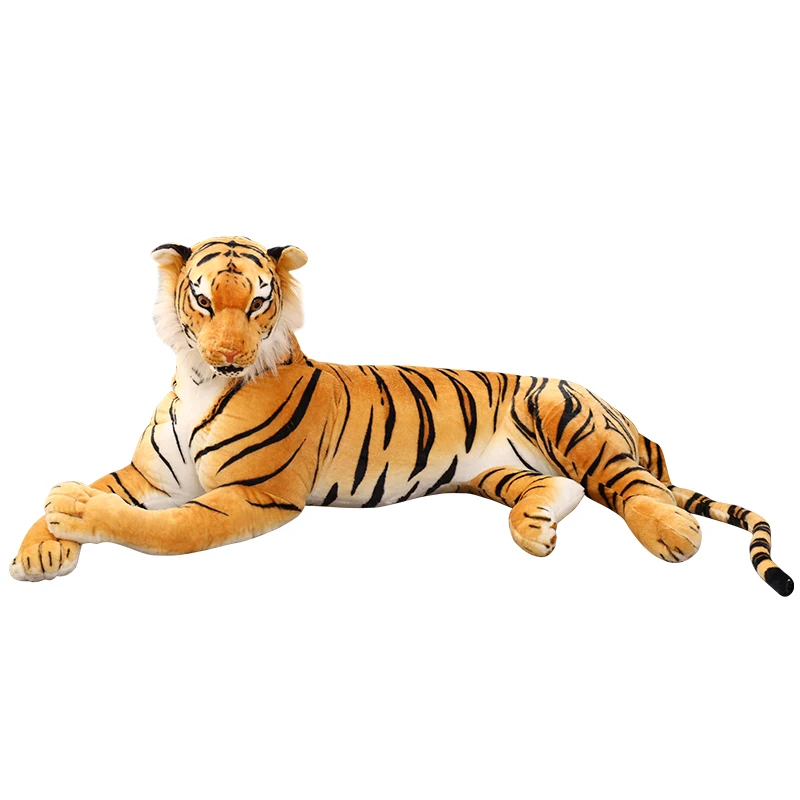 

Realistic Modeling Big Animal Tiger Plush Toy Giant Soft Simulation Forest Animals Doll Boy Birthday Gift Deco 67inch 170cm