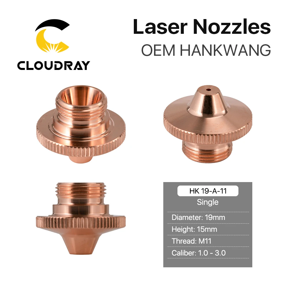 

Cloudray Ⅱ Ⅵ HANKWANG Knurled HK Nozzle Single Double Dia.19mm Height 15mm Thread M11 for Korea HK Fiber Laser Cutiing Machine