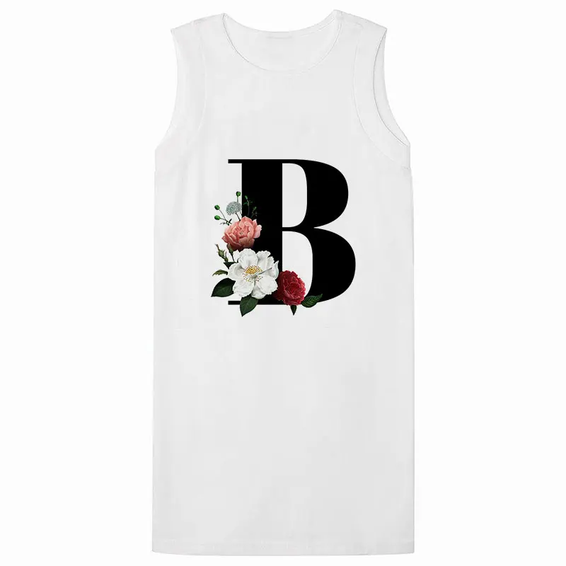 Girls Dress Fashion Summer Dress Letter Printing Sleeveless Girls Dress Casual Sweet Birthday Cute Children Round Neck Dresses