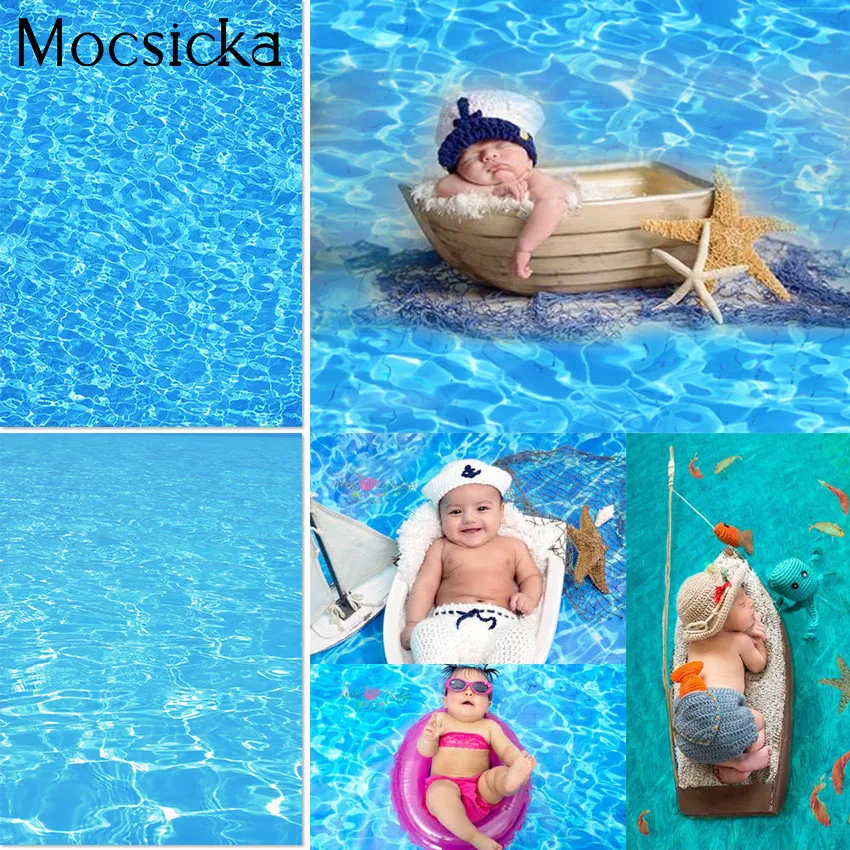 Mocsicka Summer Backdrops for Photography Blue Sea Water Wave Surface Baby Child Portrait Photographic Background Photocall