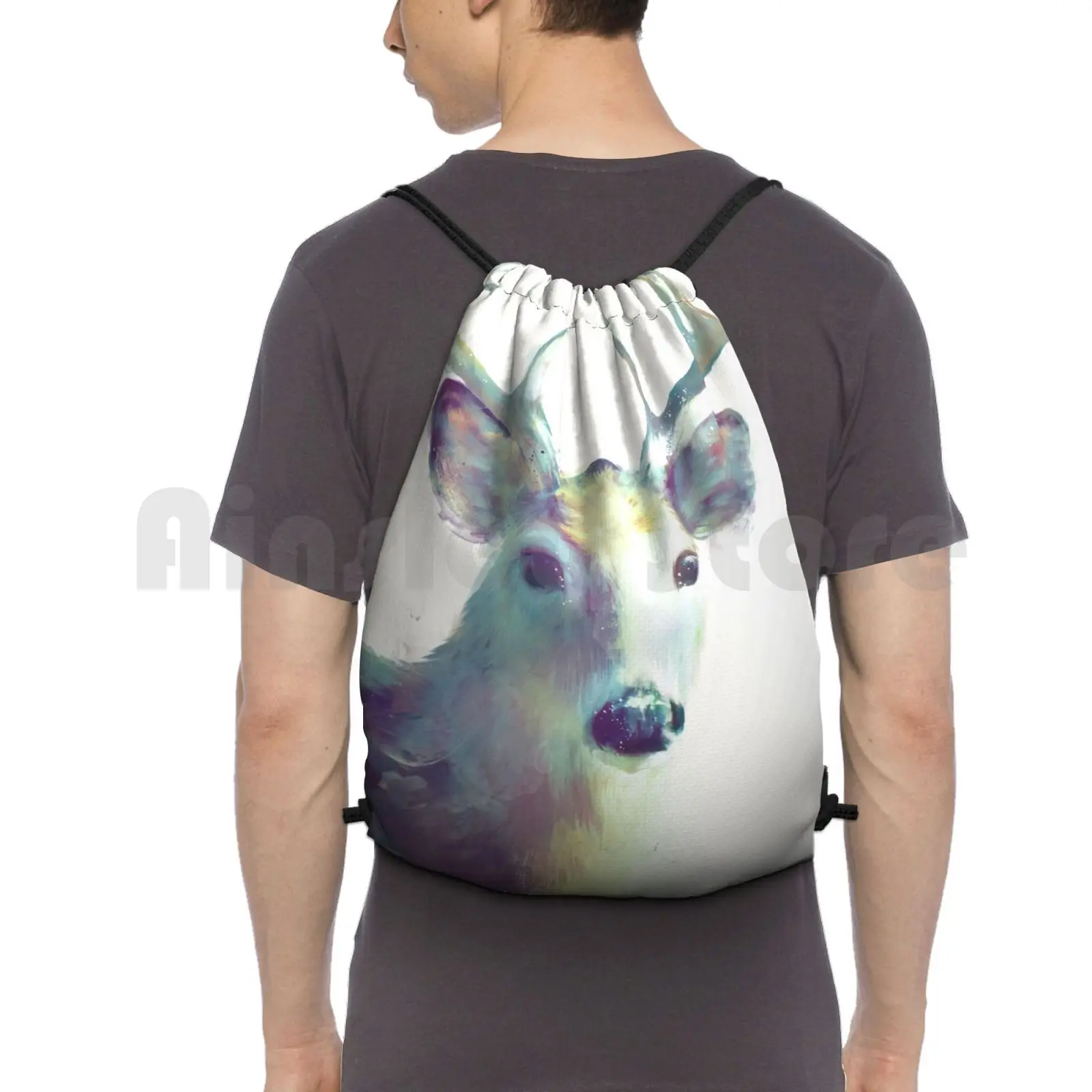 

Whitetail No. 2 Backpack Drawstring Bag Riding Climbing Gym Bag Deer Stag Whitetail Nature Animals Animal Wildlife Wild