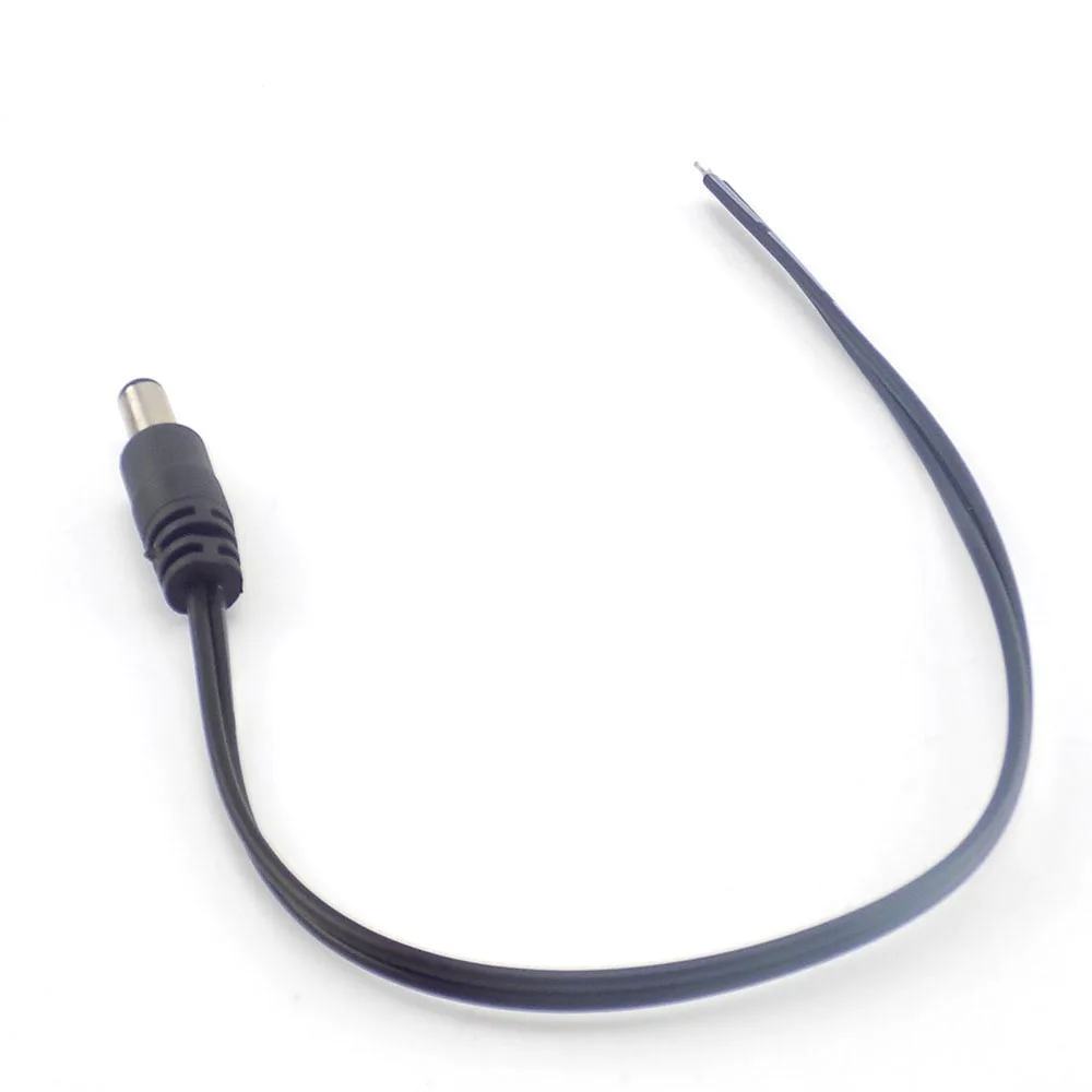 Cable de alimentación de CC macho, adaptador de fuente de alimentación de 5,5mm x 2,1mm, Cable Jack para cámara de seguridad CCTV, tira de luz led L19, 10 Uds.