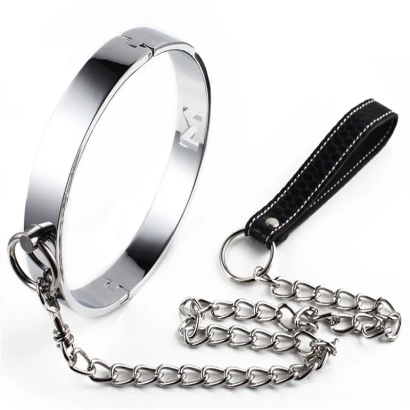 Bdsm Sex Metal Chain Collar With Leash Bondage Fetishs Necklace Adult Erotic Slave Games Toys For Women Accessories