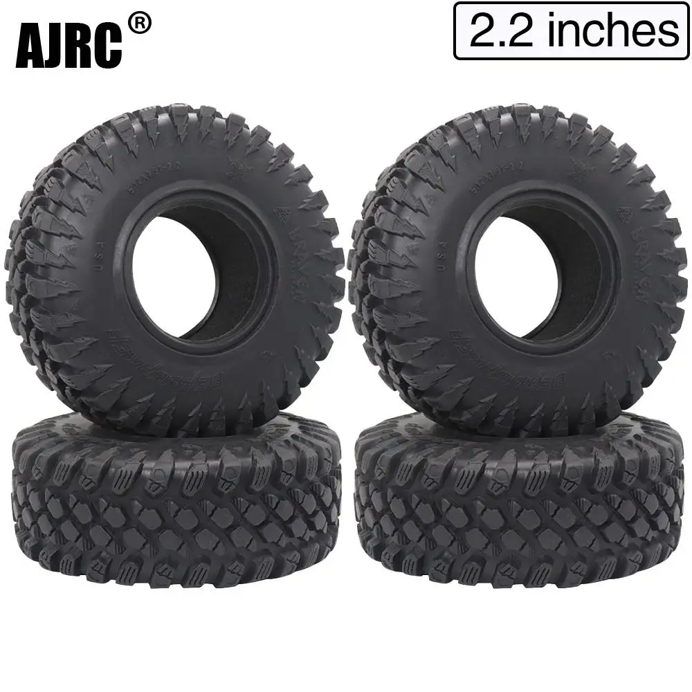 4pcs 2.2 Inch Braven Berserker Rubber Tyre 2.2 Wheel Tires 125x48mm For 1/10 Rc Crawler Traxxas Wraith Scx10 Wrangler 2.2 Wheel