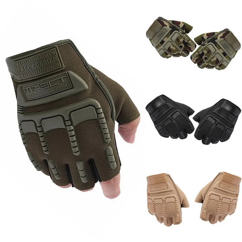 Men's Fingerless Military Gloves Outdoor Working Hunting Tactical gloves Anti-Slip Mtb Bike Bicycle Motorcycle Driving Gloves