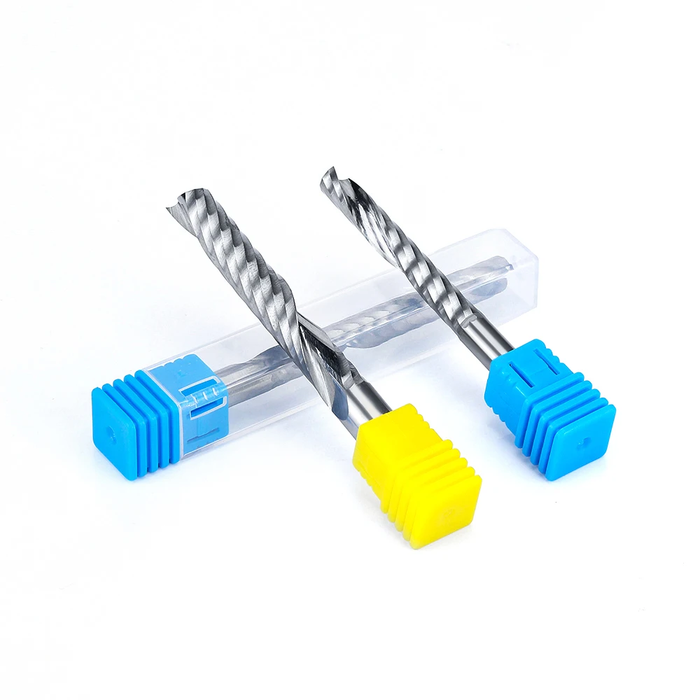 Vsharp-Espiral CNC Fresa, Gravura De Carboneto De Tungstênio, Ferramentas De Moinho De Fim, Bits Router para Madeira, PVC, 1 Flauta, 6mm, 8mm
