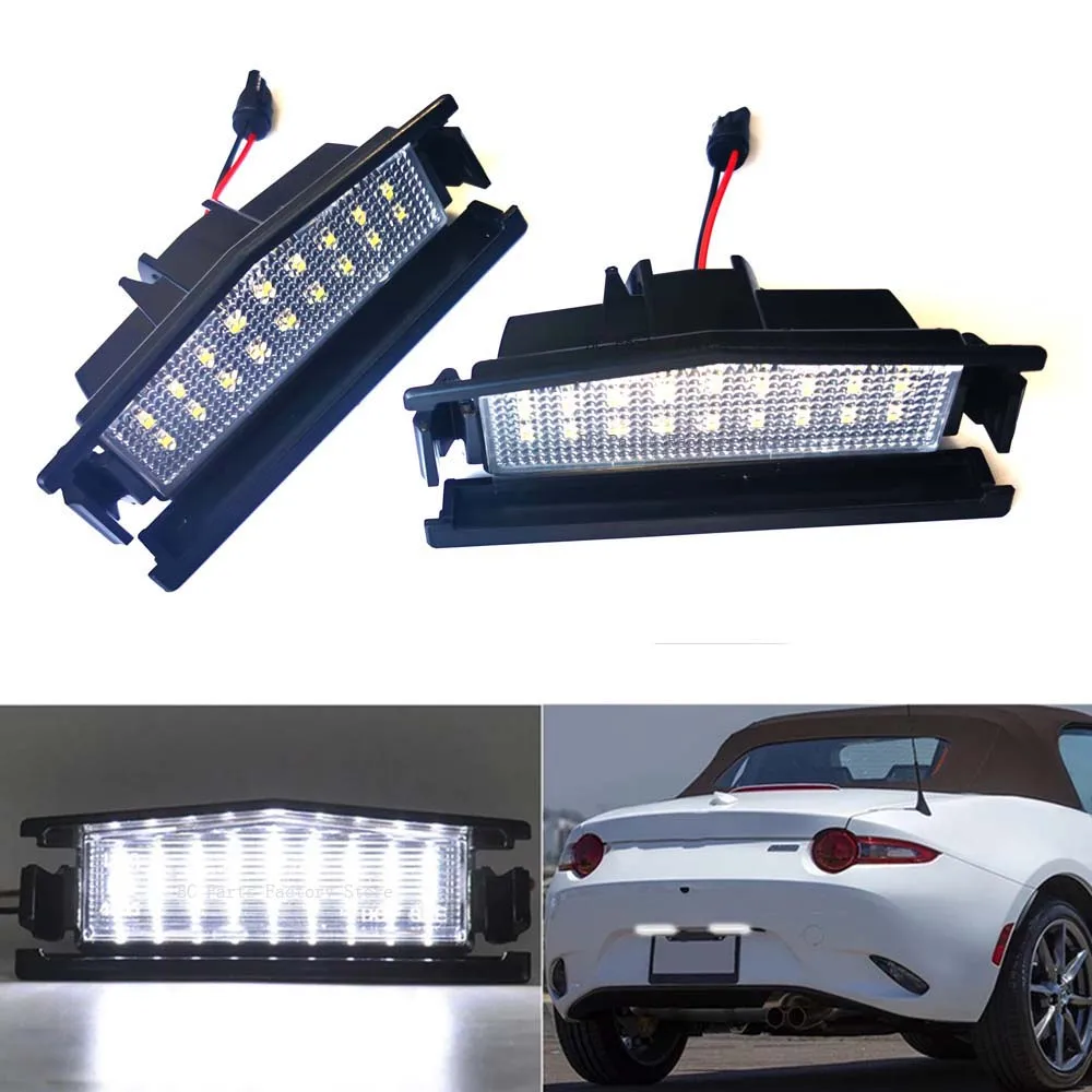 

OEM#:D09H-51-270 A/B 2PCS/Lot 6000K LED License Plate Lamps Lights For Mazda MX5 Miata (ND) MK4 Mazda 2 Harchback M2 2015-2021