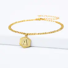 Initial Letter Anklets for Women 21cm + 10cm Chain #5