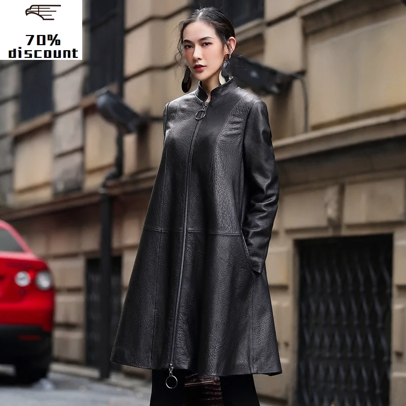 300% Real Sheepskin Coat Female Genuine Leather Jacket 2020 Autumn Jacket Women Korean Long Jackets Chaqueta Mujer MY