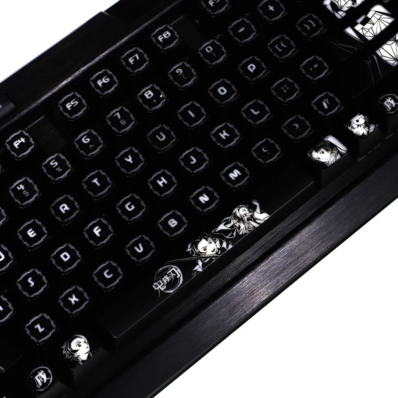 1 Set PC And Coating Backlit Keycaps For ANSI Layout Mechanical Keyboard Two Dimensional Anime Gaming Key Caps For DS