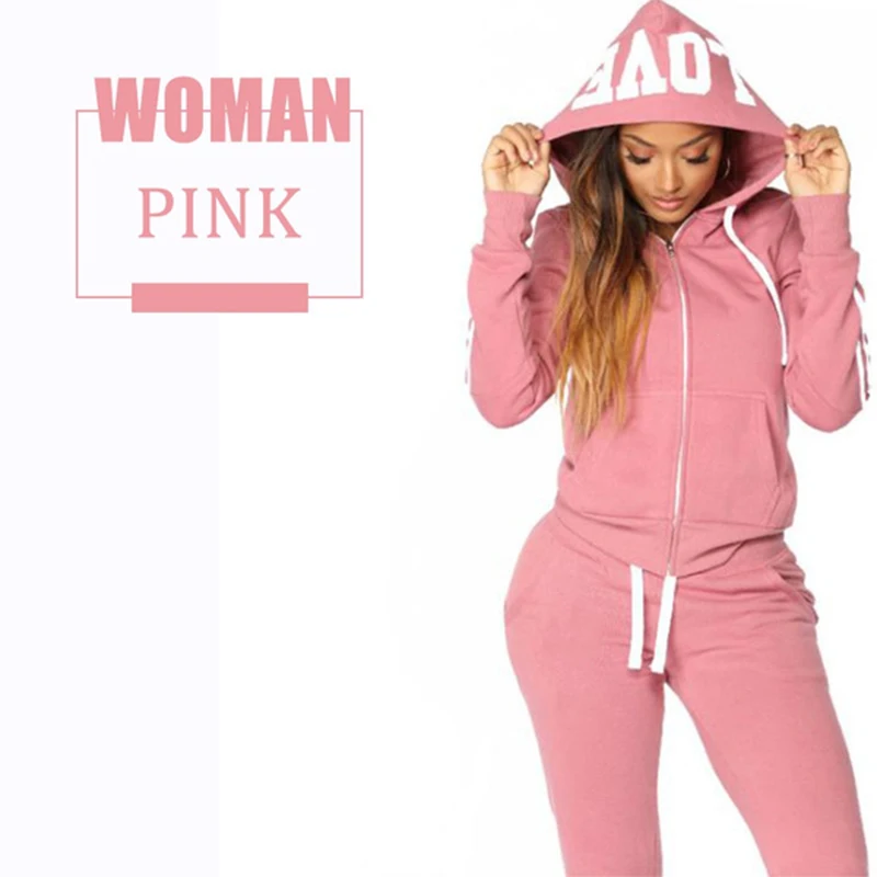 Womens Hoodie + Sweatpants 2-piece Sweat Suits Striped Tracksuits Hooded Jogging Sports SuitsTrack Suits Jogger