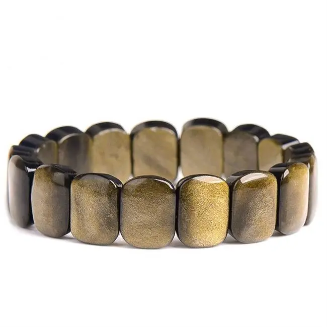 

golden obsidian stone beads bracelet natural gemstone jewelry bangle DIY jewelry bracelet for woman for man wholesale !