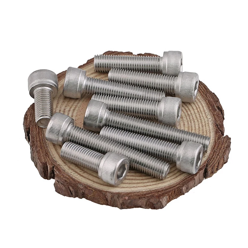 304 Stainless Steel Fine Thread Hex Hexagon Socket Cap Screws A2 Allen Bolts M6x0.75 M8x1 M10x1 M10x1.25 M12x1.5
