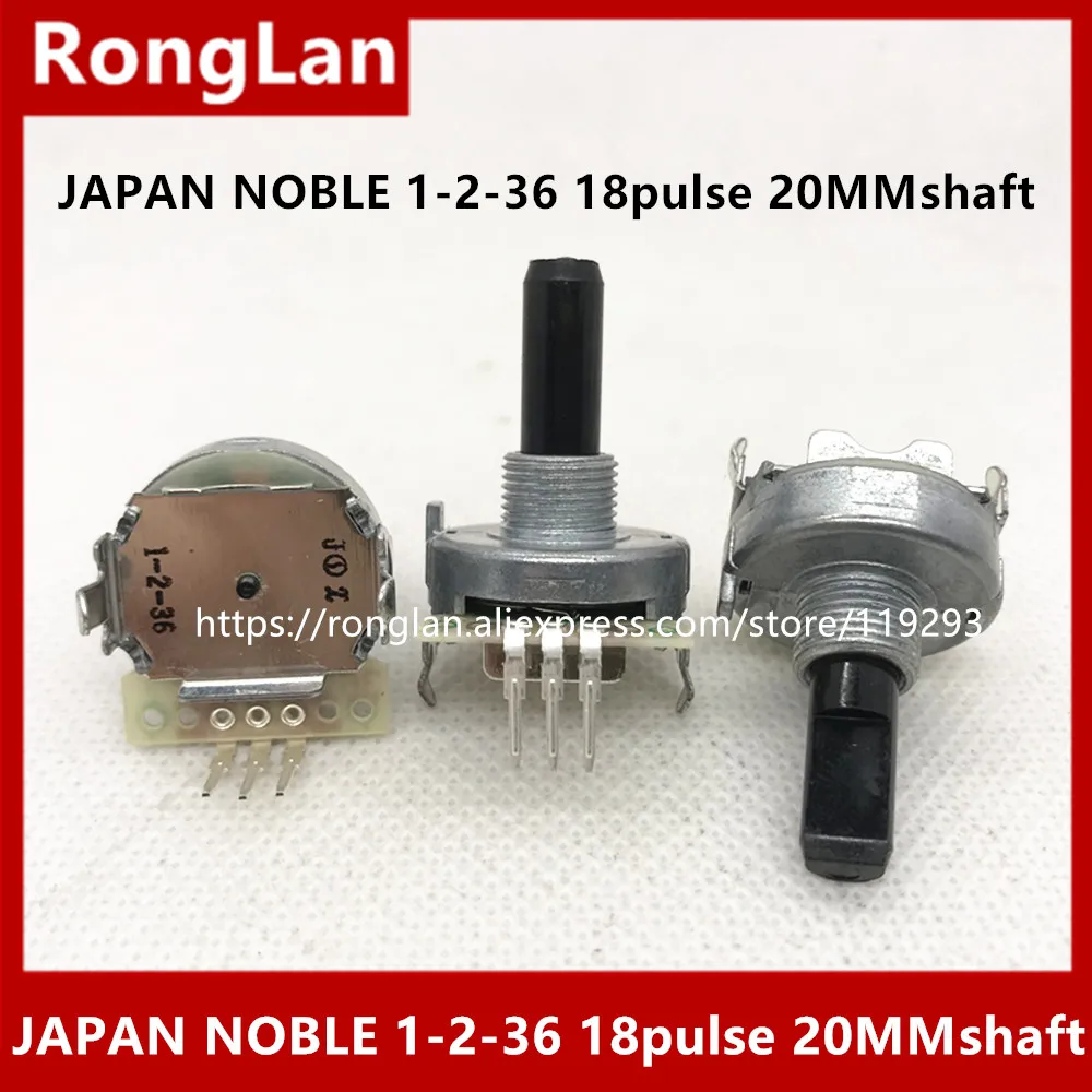 

[BELLA]Japanese NOBLE 1-2-36 16 rotary encoder 36 positioning number 18 pulse point shaft length 20 mm pulse switch -5pcs/lot