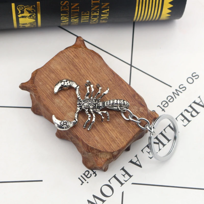 Retro Animal Scorpion Keychain Gothic Punk Metal Insect Men Key Chain Ring Holder Keychains Jewelry Drop Shipping Chaveiro