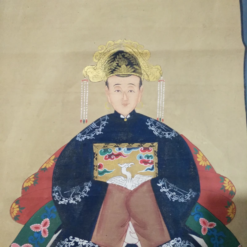 Elaborate Chinese Classical Collectible Home Decoration Painting Ancient Officer‘ wife Portrait Picture No.2 image 2