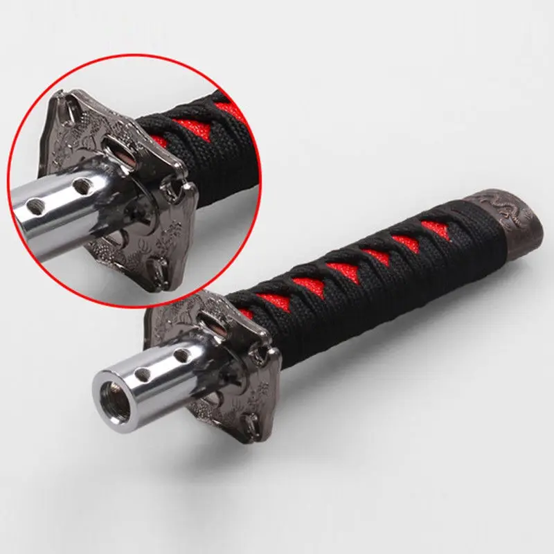 Universal Samurai Sword Gear Shift Knob Shifter Katana Metal Black+Red 15cm