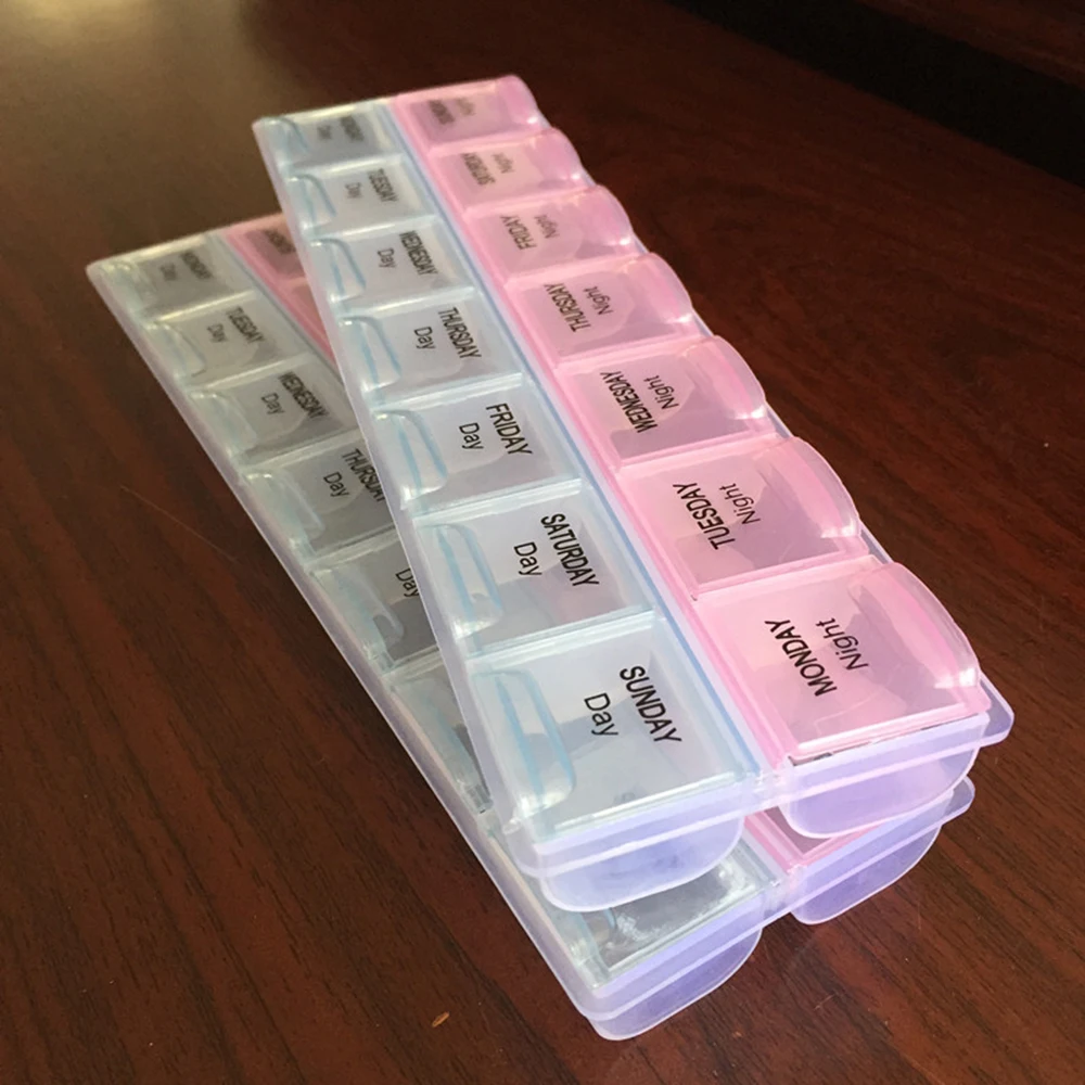 Plastic Medicine Box Detachable Pill case 7 days Weekly Tablet Organizer Drug Container insulin pillbox Pocket Splitters stash