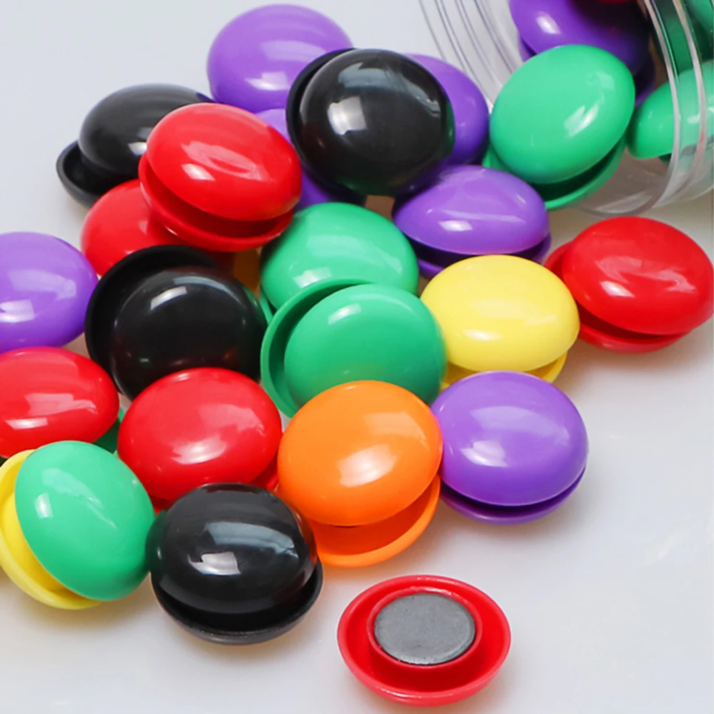 Whiteboard Magnetic Buttons 30mm/1.18in Colorful Round Magnet Nail For Teaching Home Message Note Paper Refrigerator Magnets