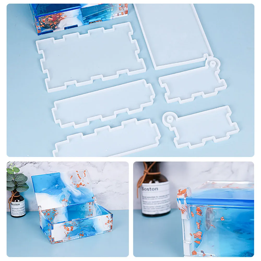 

1Set Multifunctional Storage Box Silicone Mold Crystal Epoxy Resin Mold DIY Jewelry Accessories Storage Crafts Making