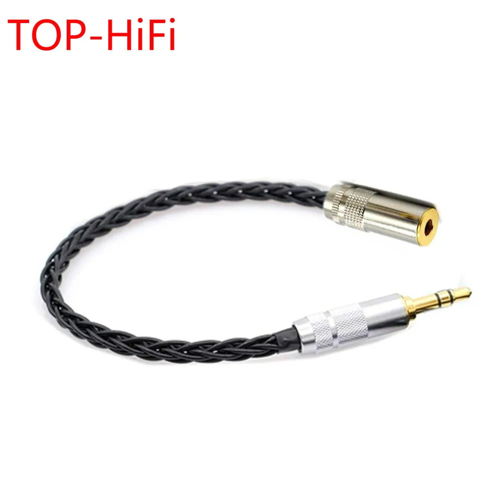 

TOP-HiFi Hand-made 10cm 8 Core 7N Single Crystal Copper 4.4mm Female to 3.5mm Male Cable For MP3 Music Player