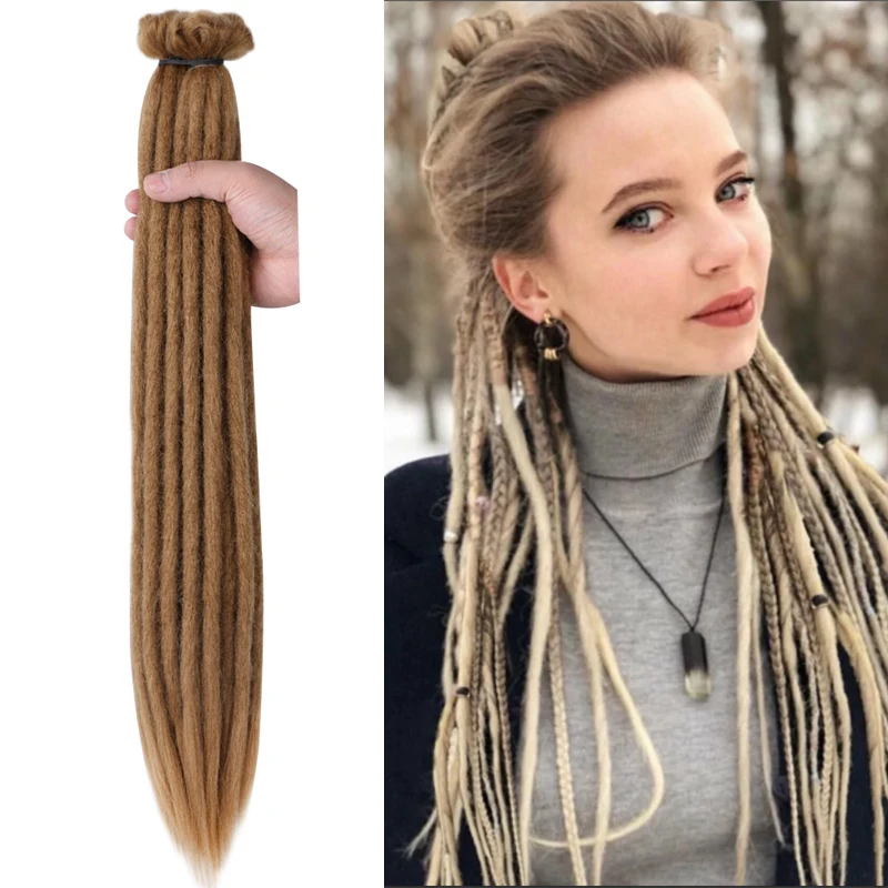 Saisity Ombre Synthetic Handmade For Women Dreadlocks hair 22Inch Extensions Jamaican Natural Soft Crochet Braids Dreads Hair