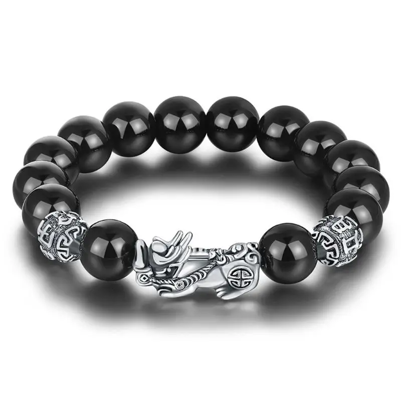 New Arrival Sliver PIXIU Bracelet for Women Men Beads Couple Bracelet Bring Lucky Brave Wealth Feng Shui Bracelets